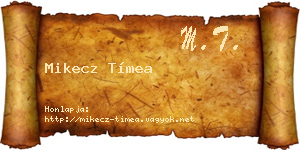Mikecz Tímea névjegykártya