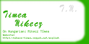 timea mikecz business card