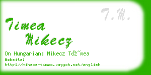 timea mikecz business card